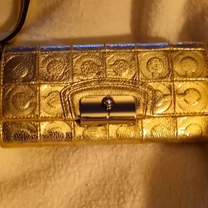 Coach Gold Wristlet Wallet